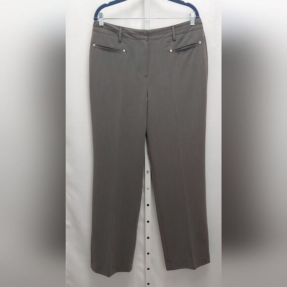 Larry Levine Trouser Pants Slacks Sz 12 Gray - Picture 1 of 6